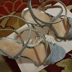 Evening Silver Strap Heels